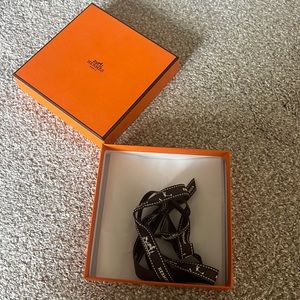 Hermes small empty gift box with tissue and ribbon